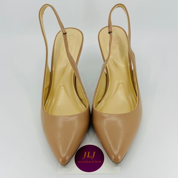 Jessica Simpson Womens Lallita Nude Pointed Toe Slingback Pump Heels Size 8 - Picture 3 of 12